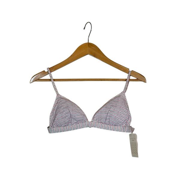 Eberjey Women Taylor Lines Bikini Top Size M Multicolor Pinstriped Swimwear NWT - Picture 2 of 9